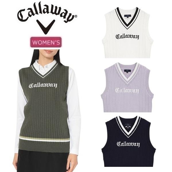 キャロウェイ ゴルフ レディース Vネックリブニットベスト (WOMENS) Callaway Golf C25219200 2025年秋冬モデル