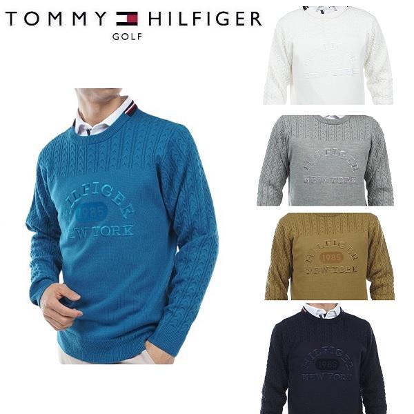 トミーヒルフィガー ゴルフ メンズ ケーブルクルーネックセーター TOMMY HILFIGER GOLF THMA353 秋冬モデル