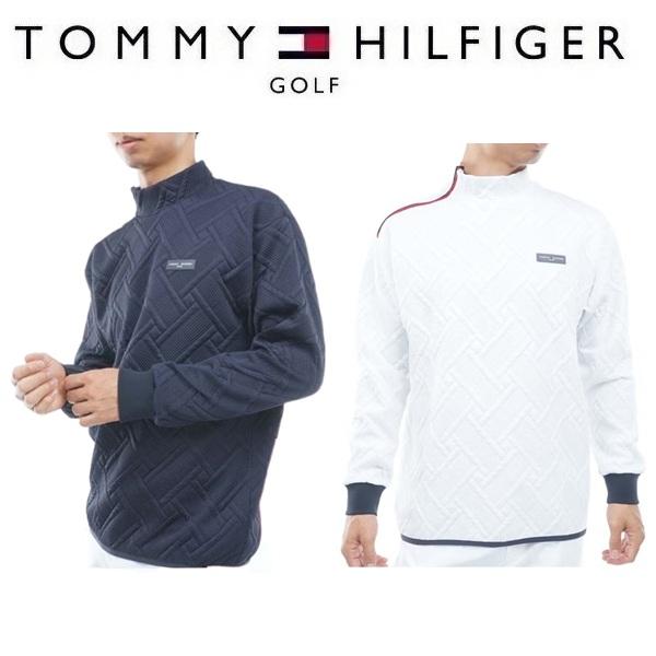トミーヒルフィガー ゴルフ メンズ キルトジャガード モックスウェット TOMMY HILFIGER THMA667 2026年秋冬モデル