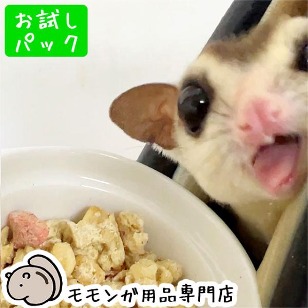 ゆうパケットOK たまごとミルクのフクロモモンガフードwithコオロギ 80g お試し小分けパック ももんがもんもん共和国オリジナル エサ 餌 主食 主食フード
