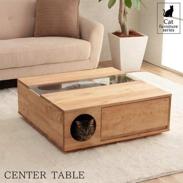 (値下げ)猫家具 ローテーブル　猫と一緒 ガラス 正方形 引き出し付き 値下げ)猫家具 ローテーブル 猫と一緒 ガラス 正方形 引き出し付き