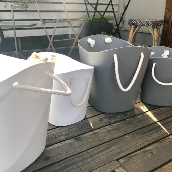 Balcolore バルコロール Lサイズ 収納 バスケット ホワイト グレー Novatic Vn