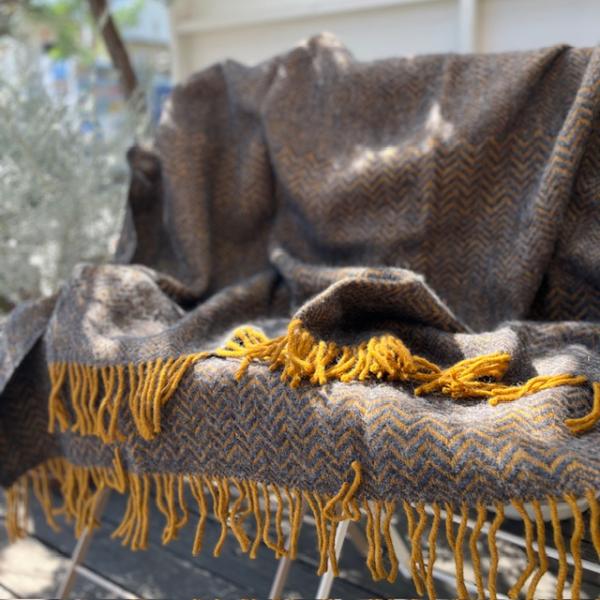 KLIPPAN（クリッパン） ウールコーム付き ウールスロー ZIGZAG