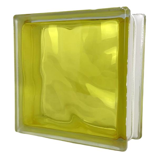 ◇美しいガラスブロック◇世界一販売量に誇る高品質でリーズナブルプライスのガラスブロック♪・190x190x80mm★国際基準サイズ♪・レモン イエロー★少し贅沢なインテリア専用ガラスブロック♪・4サイド溝加工★防震対応♪・表面はフラット★ほ...