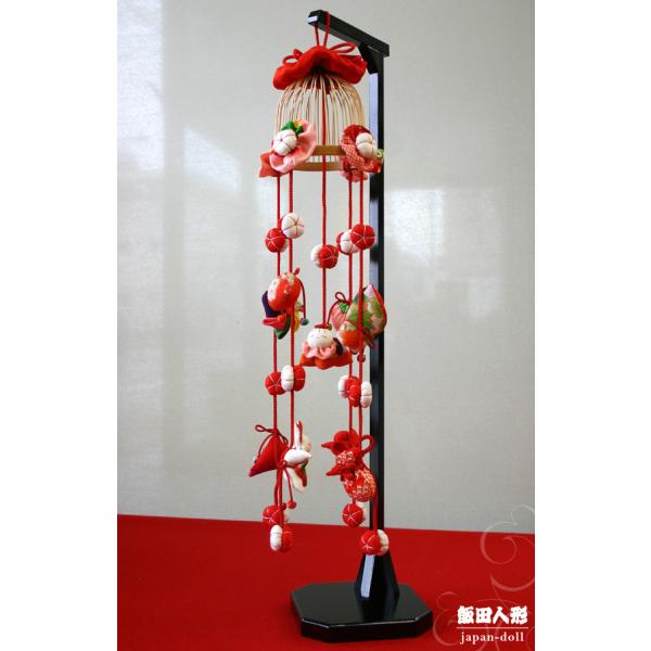 つるし飾り つるし雛 正絹古布 手縫い 凪（なぎ）台付 一式 104875 [DC