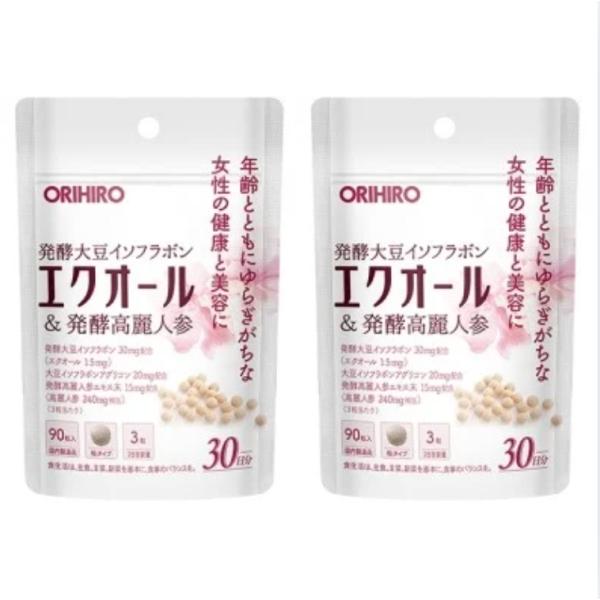 オリヒロ エクオール＆発酵高麗人参 90粒 30日分 2袋