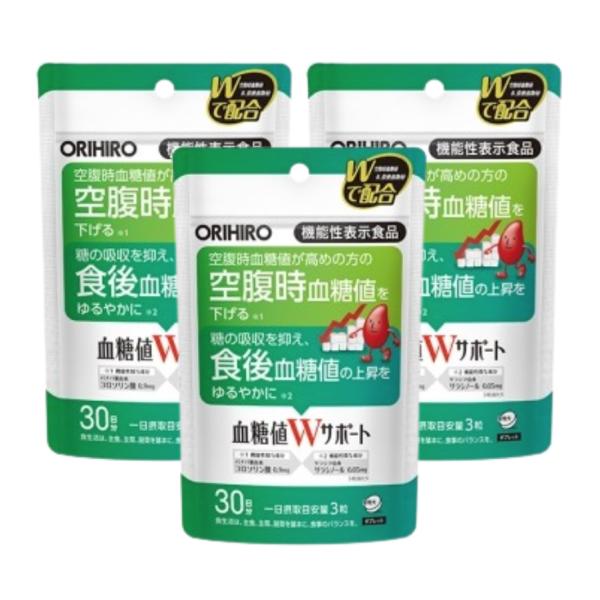 2つの血糖値（空腹時血糖値、食後血糖値）をダブルでサポートする機能性表示食品バナバ葉由来コロソリン酸による空腹時血糖値が高めの方の空腹時血糖値を下げる機能と、サラシア由来サラシノールによる糖の吸収を抑えて食後血糖値の上昇をゆるやかにする機能...