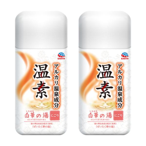 バスロマン アース製薬 温素 白華の湯 600g 2個 ほんのり漂う硫黄の
