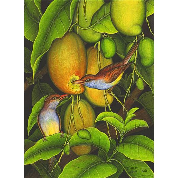 バリアート、細密画 バリアート 細密画 バリ絵画