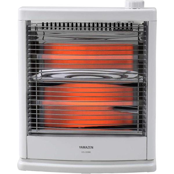 他サイト： 山善 電気ストーブ ヒーター 小型 足元 転倒OFFスイッチ 出力切替2段階 簡単操作 ホワイト DS-D086(W)の商品画像
