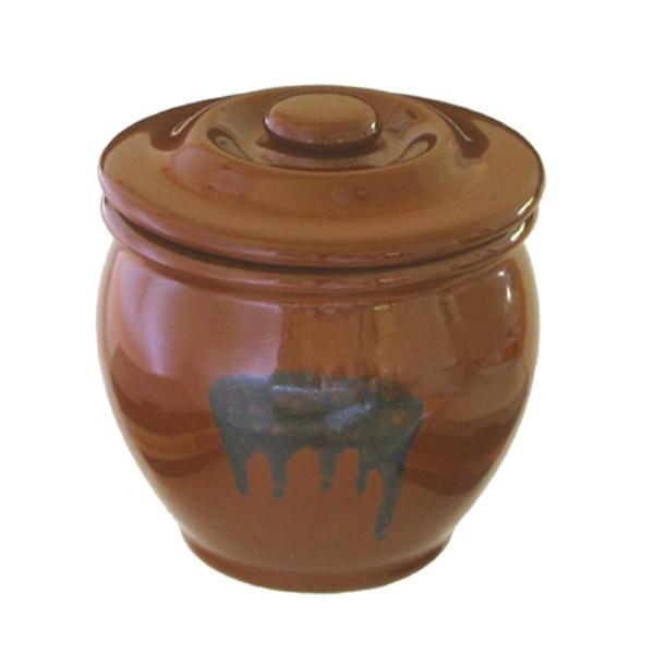 陶器製 漬物容器　ミニ壷 蓋付 0.54L 業務用にも最適 つけもの容器