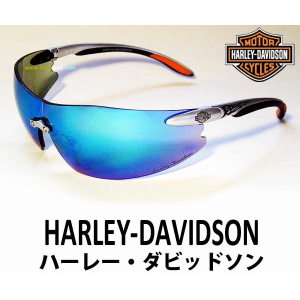 ハーレーダビッドソン スポーツサングラス HARLEY DAVIDSON HD801 ブルーミラー バイク UVカット