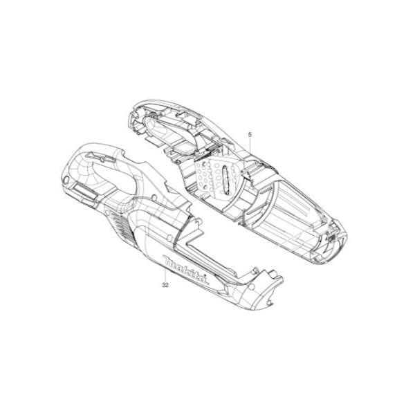 マキタ makita 18V 充電式クリーナ CL282FDZCW 用 ハウジングセット品