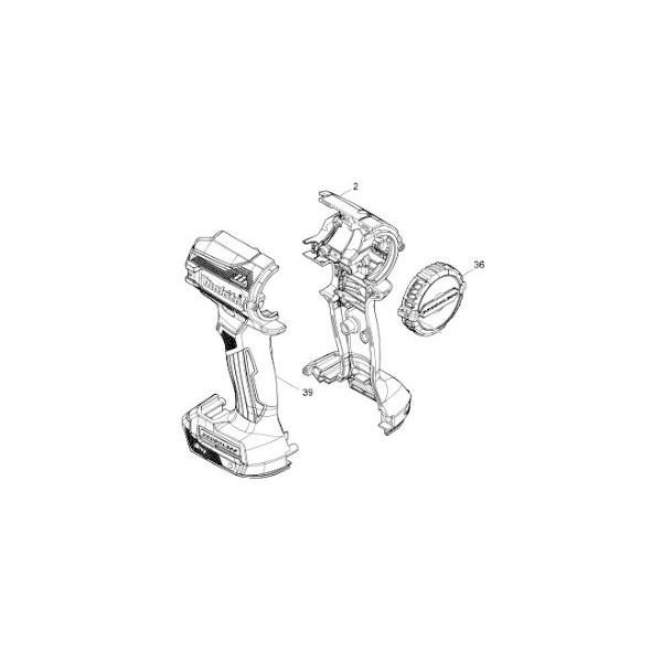 マキタ makita 18V 充電式 インパクト ドライバ TD171D 用（白）ハウジングセット品 183P23-0 リヤカバー 458480-8 ２点セット 部品 修理