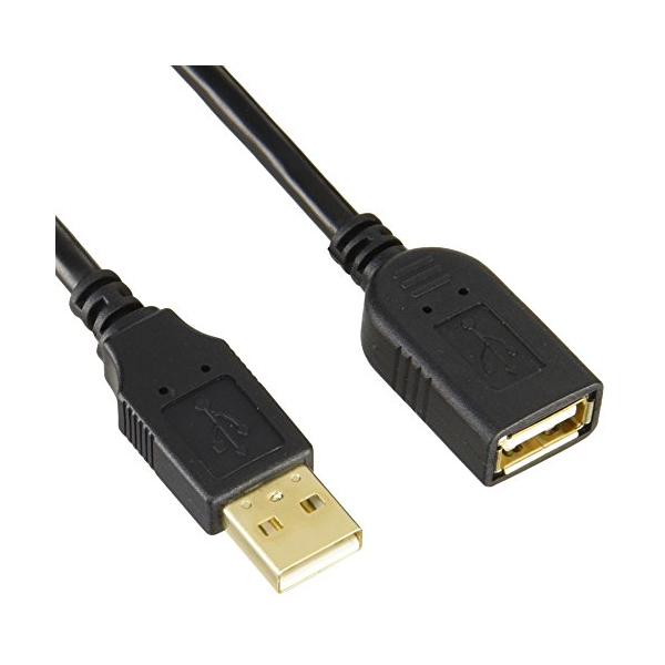 他サイト： バッファロー BUFFALO USB2.0延長ケーブル カーボン素子ねり込 2m ブラック BSUAAFR220BKの商品画像