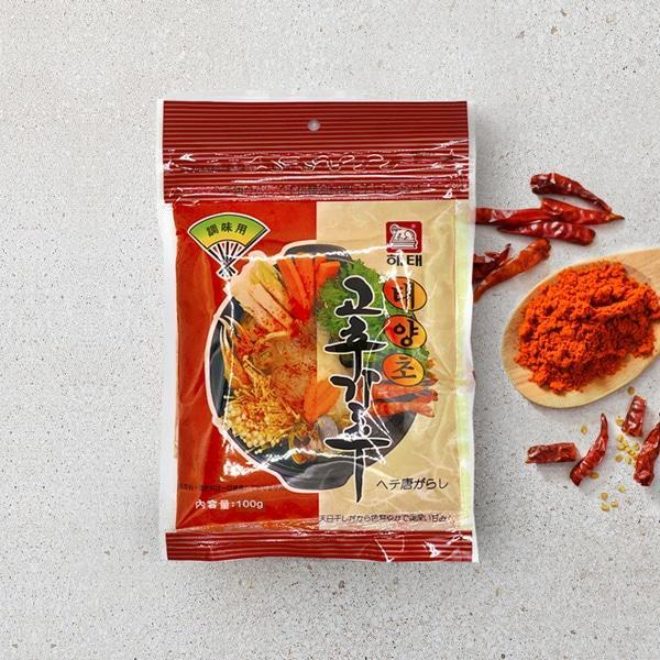 [ヘテ] 天日干し 唐辛子粉 調味用（パウダー状）/100g 韓国食材　韓国唐辛子 とうがらし