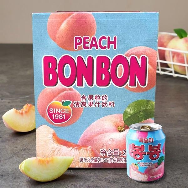[ヘテ] おろし桃ジュース ももボンボン 果実ジュース / 1BOX=238ml×12缶 ピーチジュース 韓国ドリンク 韓国ジュース