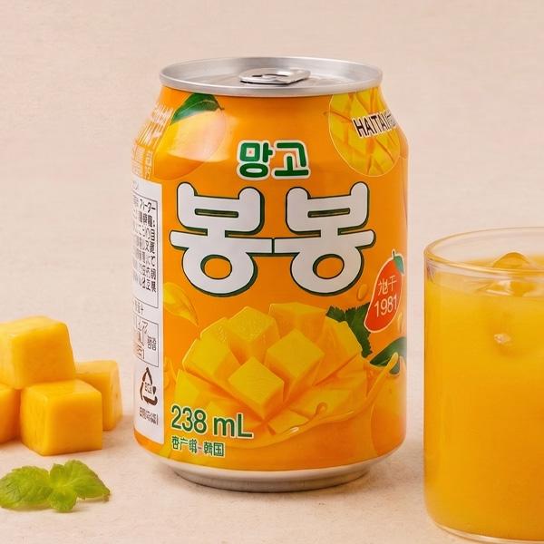 [ヘテ] マンゴ ボンボンジュース 果肉入り / 238ml つぶつぶ マンゴ bongbong mango 果肉入りのロングセラー清涼飲料水