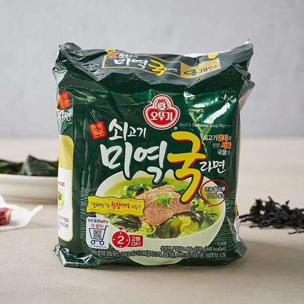 [オットギ] 牛肉わかめスープラーメン / 115g マルチパック (4個入) 韓国ラーメン ワカメラーメン 袋麺