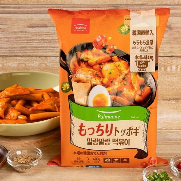 [プルムウォン] アサヒコ もっちりトッポギ / 480g おでん付きトッポキ 韓国屋台フード 韓国おやつ (冷凍)