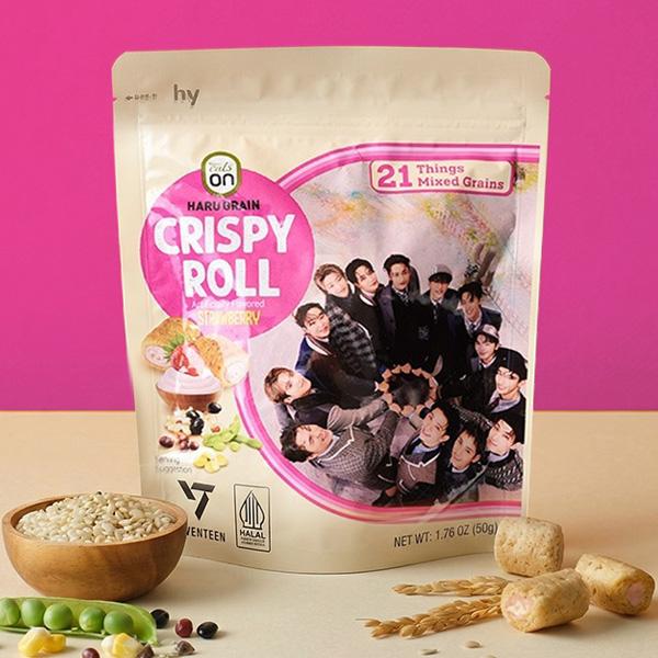 [HY] クリスピーロール いちご味 / 50g SEVENTEEN パッケージ セブンティーン Halal ひとくち スナック ロール 苺 イチゴ 韓国お菓子 韓国食品