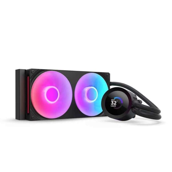 NZXT - Kraken Plus RGB 240mm Radiator CPU Liquid Cooler (1 x F240 RGB Core single-frame fan) with 1.54" Square LCD - Black