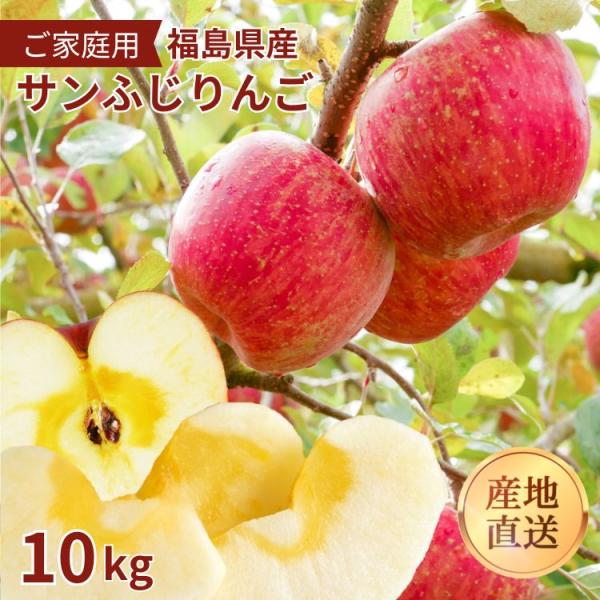 ちょっと見た目は悪いけど美味しさはそのまま！シャキシャキ歯ごたえがあり、ジューシーで、甘みと酸味のバランスが抜群！■商品名：福島県産 りんご サンふじ　10ｋ　家庭用　訳あり■生産産：福島県福島市飯坂■内容量：約10kg（23個〜38個前後...