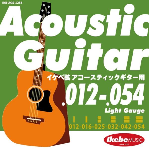 Ikebe Original Acoustic Guitar Strings �C�P�x�� �A�R�[�X�e�B�b�N�M�^�[�p 012-054 [Light Gauge/IKB-AGS-1254]