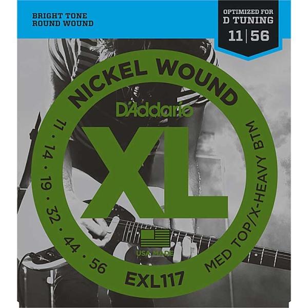 DfAddario XL Nickel Electric Guitar Strings EXL117 (Medium TopC Extra Heavy Bottom/11-56)