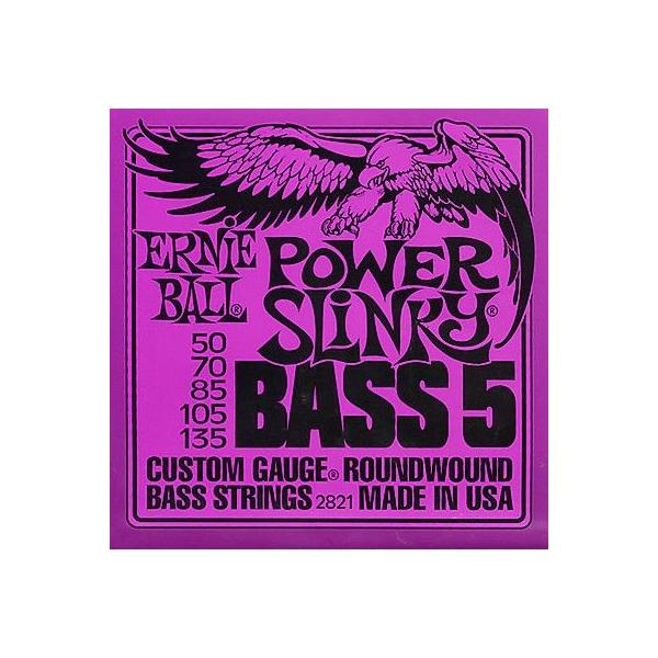 ERNIE BALL Round Wound Bass Strings/#2821 POWER SLiNKY 5-STRING