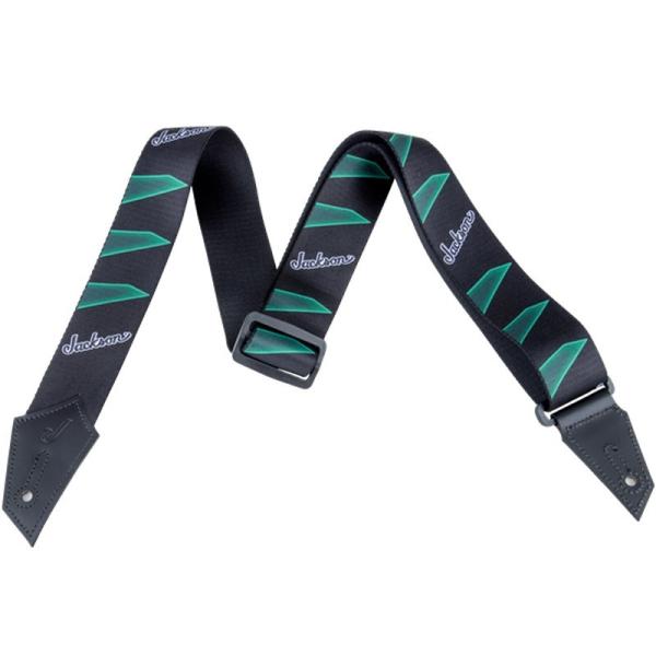 Jackson �y���Y�������f���zJACKSON STRAP WITH HEADSTOCK PATTERN (BLACK/GREEN) (#2994323002)