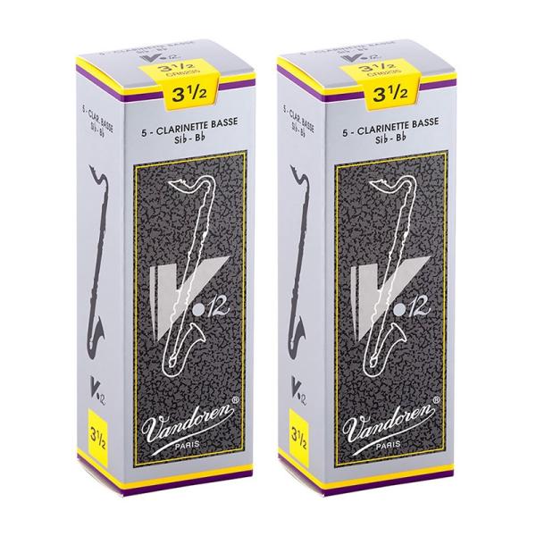 バスクラリネットリード V12 Vandoren サイズ3です。2個セット 《硬さ：3》バスクラリネット用リード vandoren（バンドーレン） 管楽器・吹奏楽器