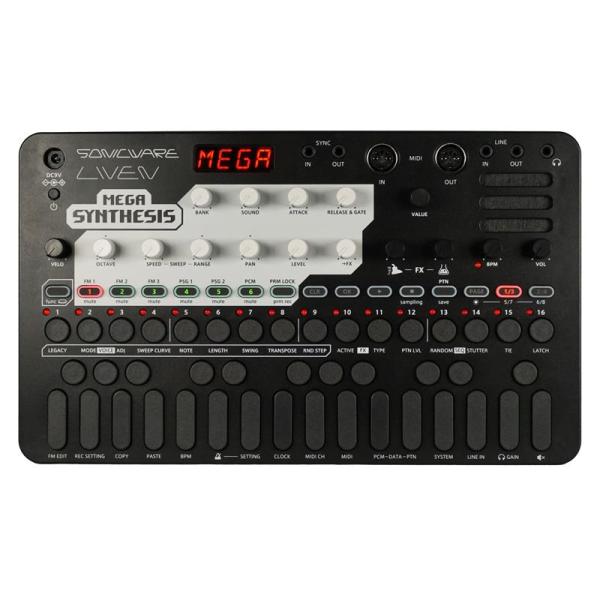 SONICWARE LIVEN MEGA SYNTHESIS (電源アダプター無し) ソニックウェア レトロ・ゲームミュージック・コンポーザー