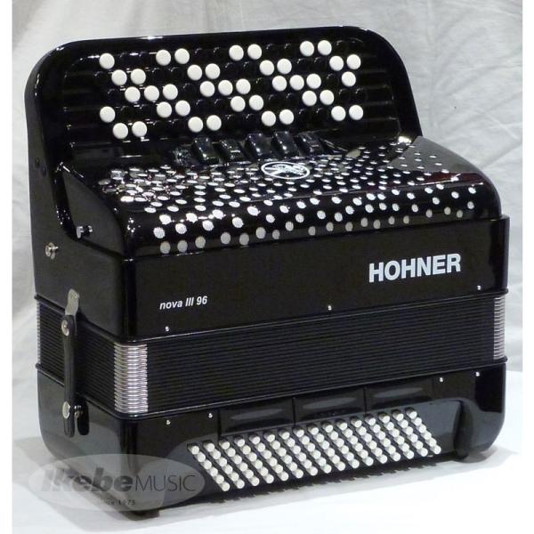 Hohner (�A�R�[�f�B�I�����X�E�o�בO���i����)Nova III 96 BLK �J���[�F�u���b�N  �z�[�i�[ �A�R�[�f�B�I�� ������� �{�^���� ���^ �N���}...