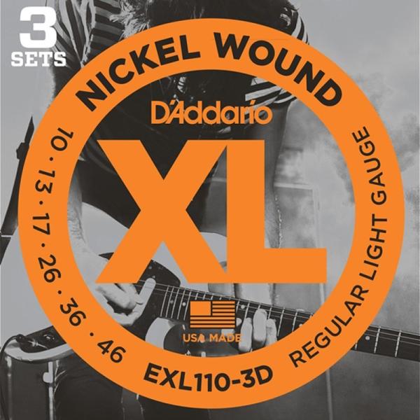 D�fAddario XL Nickel EXL110-3D (3 Pack/10-46)