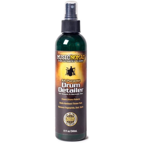 【ドラムシェル、ハードウェア＆シンバル・クリーナー】汚い仕事はミュージック ノマドのドラム ディテイラーに任せて簡単に、素早くドラムセットを綺麗にしてしまいましょう！本製品のひと吹きで指紋、ホコリ、汚れが良く落ちます。シリコンフリーで生分解...