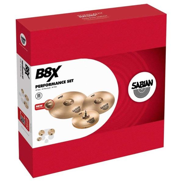 SABIAN B8X Performance Set - Ride 20CThin Crash 16CHats 14 [B8X-PFSET]