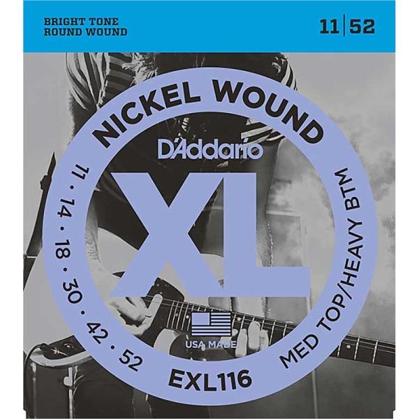 DfAddario XL Nickel Electric Guitar Strings EXL116 (Medium TopC Heavy Bottom/11-52)