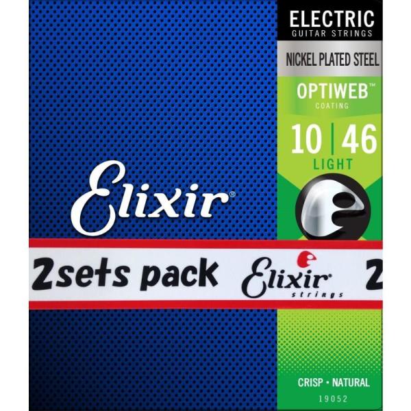 ELIXIR Electric Nickel Plated Steel with OPTIWEB Coating 2SET PACK #19052 (Light/10-46) ���i�摜1