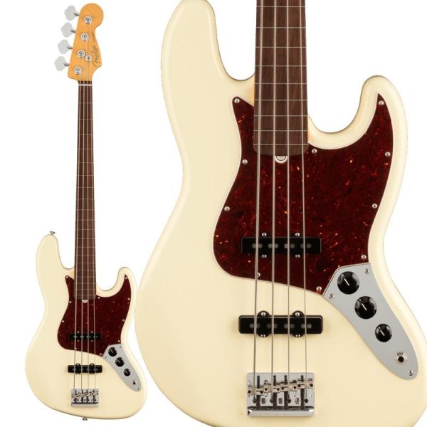Fender USA American Professional II Jazz Bass FRETLESS (Olympic White/Rosewood) ylグOiiz