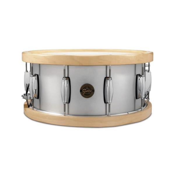 S1-6514A-WH Full Range Aluminum Wood Hoop Snare 14 x 6.5