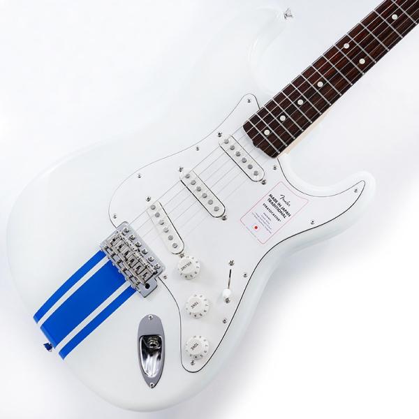 Made in Japan 2023 Collection Traditional 60s Stratocaster Olympic White with Blue Competition Stripe
