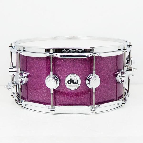 Collector's Pure Maple Snare Drum VLT Shell 14×6.5 Purple Glass FinishPly