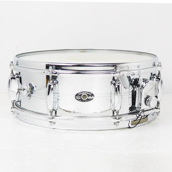 No.130 Gene Krupa Sound King Chrome Over Brass Snare Drum 14x5
