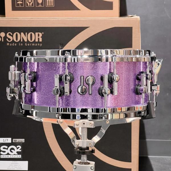 SQ2 System Snare Drum Maple Vintage 14x6 Amethyst Sparkle