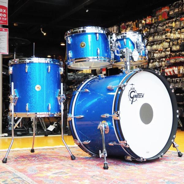 USA Custom 4pc Drum Kit -Blue Sparkle- [BD22, FT14, TT12, TT10]