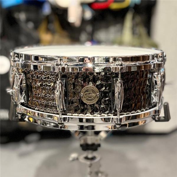 S1-0514-BSH Full Range Hammered Black Steel Snare Drum