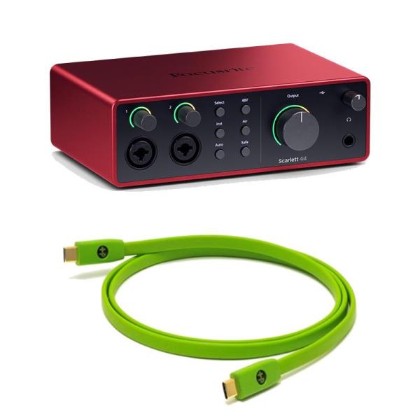 Focusrite Scarlett 4i4 gen4 + OYAIDE製高品質USBケーブルセット(Type C to C 1.0m)(4in4out・USB-C オーディオインターフェイス)(フォーカ...