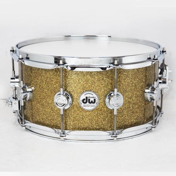 Collector's Pure Maple Snare Drum VLT Shell 14×6.5 Gold Glass FinishPly