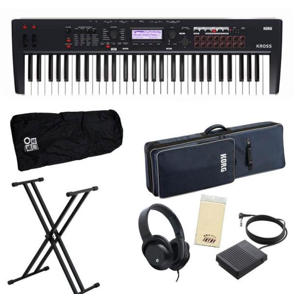 KORG 【大決算セール】KROSS2 61 DB(Dark Blue)［初心者向け☆キーボード入門セット♪］イケベオリジナル・レインカバー付き！【kbdset】※配...